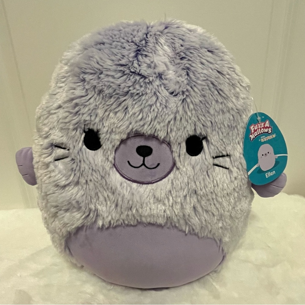 Squishmallow Ellen Purple Seal 🦭, Fuzz-a-Mallow, 12” New